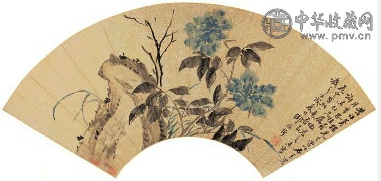 清 邵承忻 月季 扇面