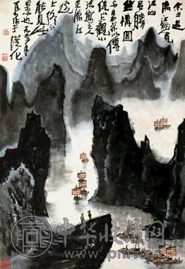 近现代 李可染 漓江胜景图 轴