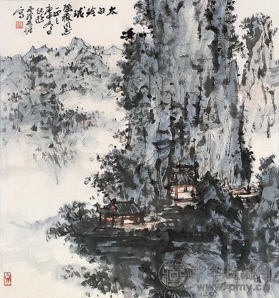 朱恒 山水 立轴 纸本