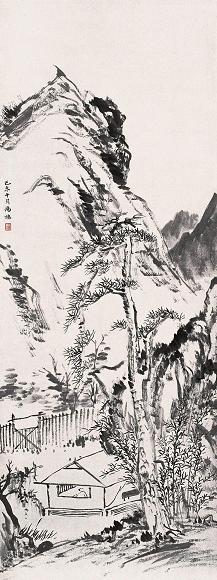 汤涤 己未(1919年) 山水 立轴 水墨纸本