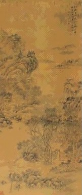 清 文点 澄江晚秋 轴