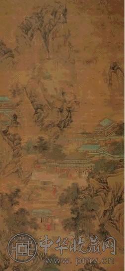 仇英 山水 立轴 设色绢本