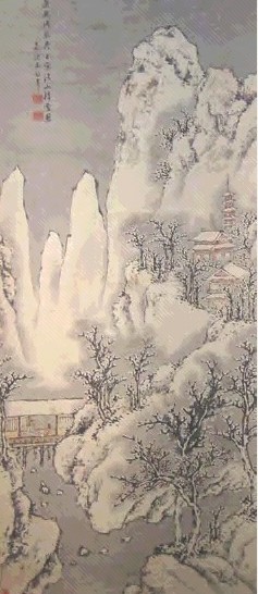 毛锡年 山水 轴