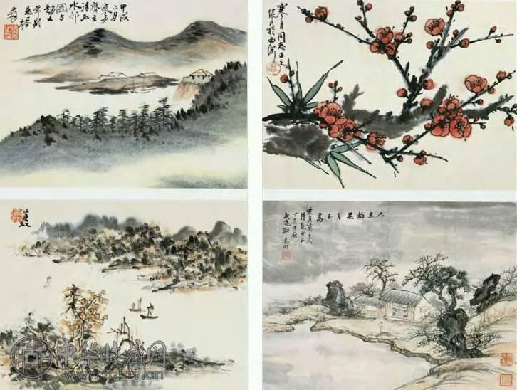 现代张大千山水、花卉册页(16开) 收藏资讯|艺术家|书画家|书画名人