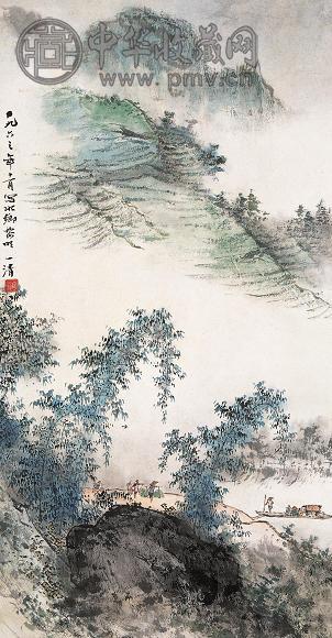 陶一清 山水 立轴 纸本