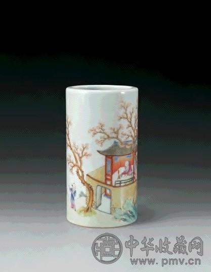 清嘉庆粉彩人物笔筒收藏资讯|艺术家|书画家|书画名人|书法家-中华收藏网