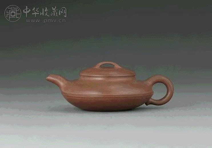 清 储铭制段泥线圆壶