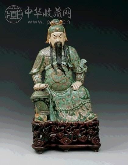 清 素三彩关公像