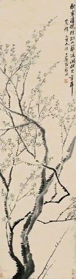 1825年作 梅花 立轴 设色纸本