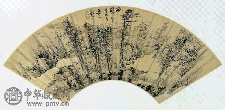 明 龚贤 山水 扇面