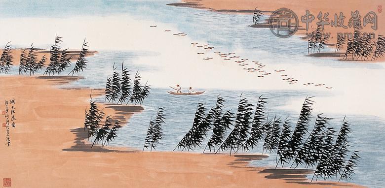 车鹏飞 湖天秋远 镜心 纸本