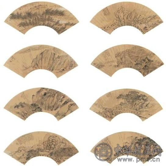 王溥 嘉庆庚申(1800年)－戊辰(1808年) 山水(10幅) 扇面 设色纸本