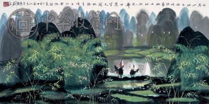 刘光夏 江南乡野 镜心 设色纸本