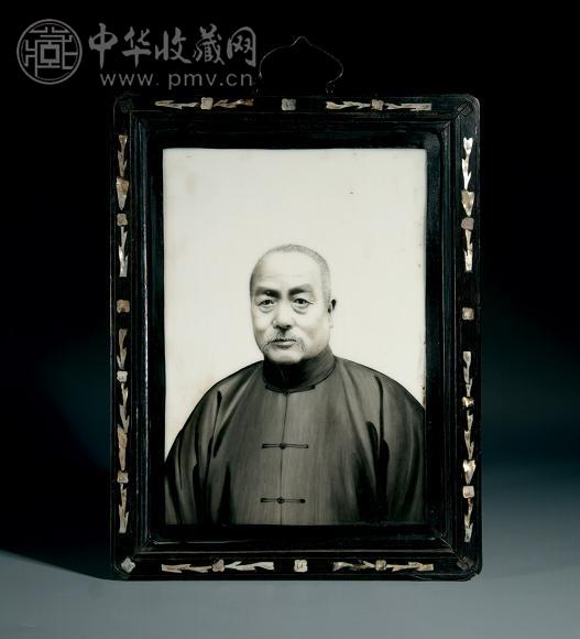 民国(1920年)作 彩绘士人像瓷板