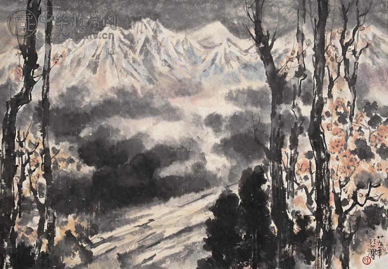 徐悲鸿 1940年作 雪山即景 镜心 设色纸本