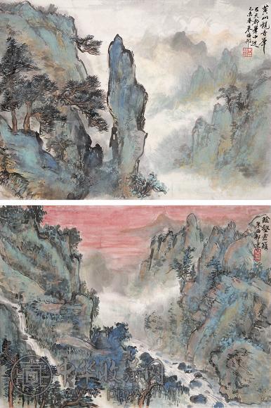 朱梅邨 山水 镜心 纸本