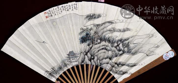 张祥麟 山水 成扇 设色纸本