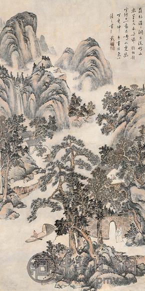 戴缙 山水 立轴 纸本