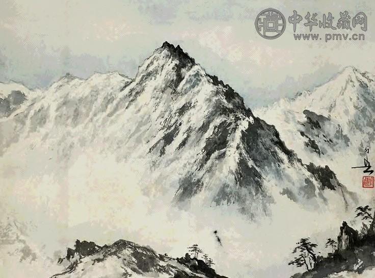近现代 黄幻吾 雪山 轴