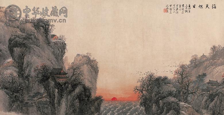 吴石僊 辛卯(1891年)作 海天旭日 镜心 设色纸本