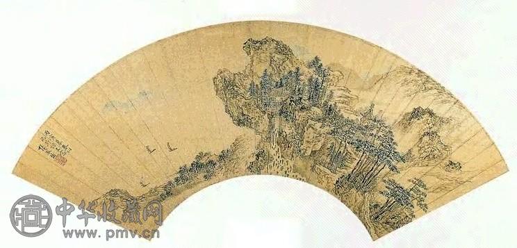 明 张凤仪 山水 扇面