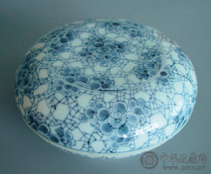 清 青花花卉纹水盂