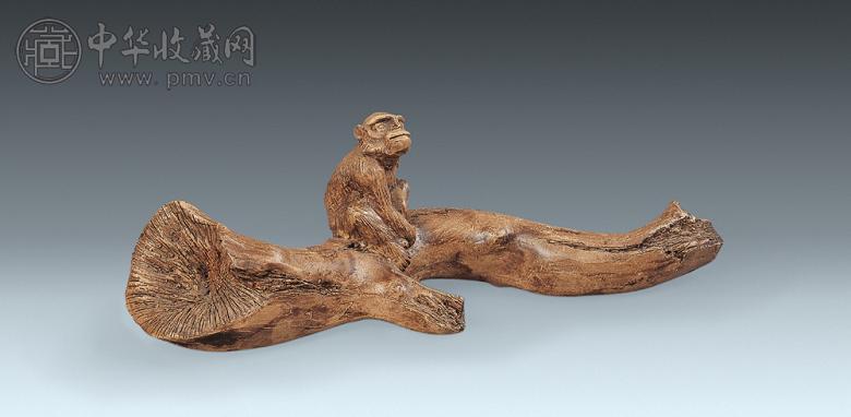 清 仿生瓷“枯木老猿”