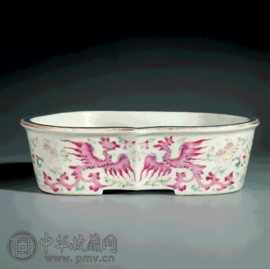 十九/二十世纪 粉彩博古凤凰花盆