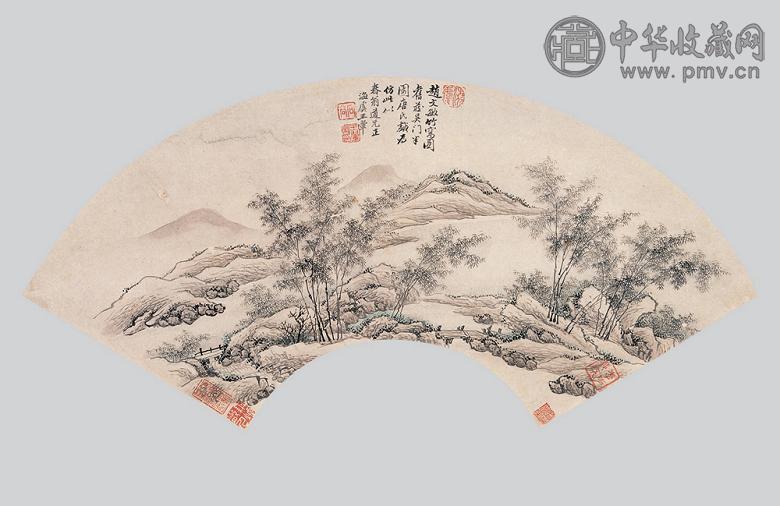 王翚 仿赵文敏竹禽图 扇面 纸本