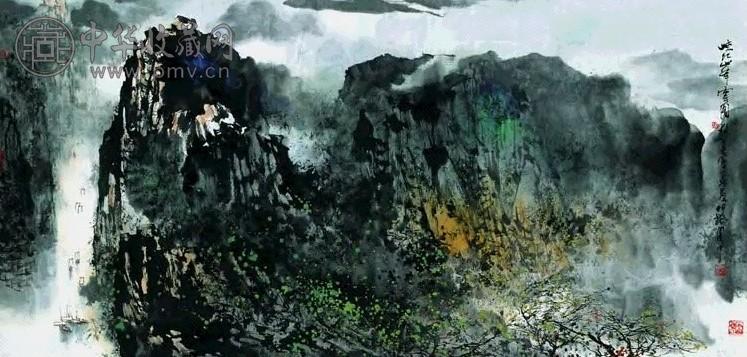 刘懋善 峡江峰云图 立轴 纸本
