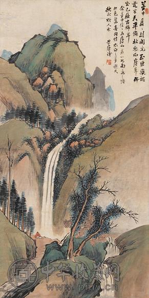 林琴南 高士飞泉图 镜心 设色纸本