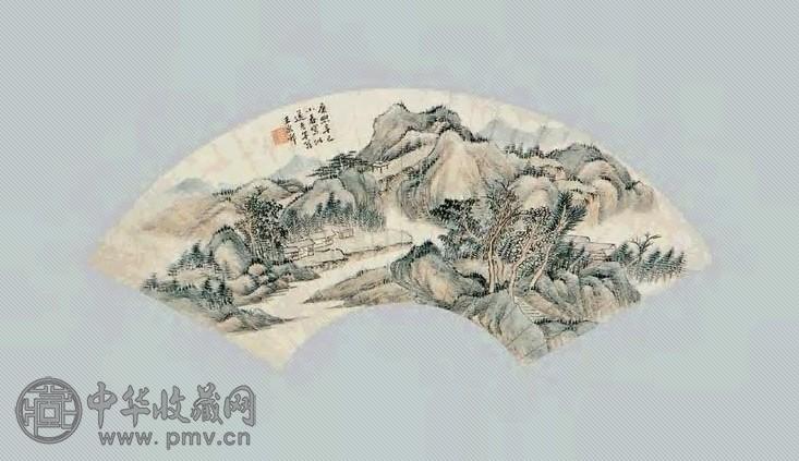 王原祁 山水 扇面 纸本