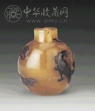 清中期玛瑙雕松鹰雀梅图鼻烟壶收藏资讯|艺术家|书画家|书画名人|书法家