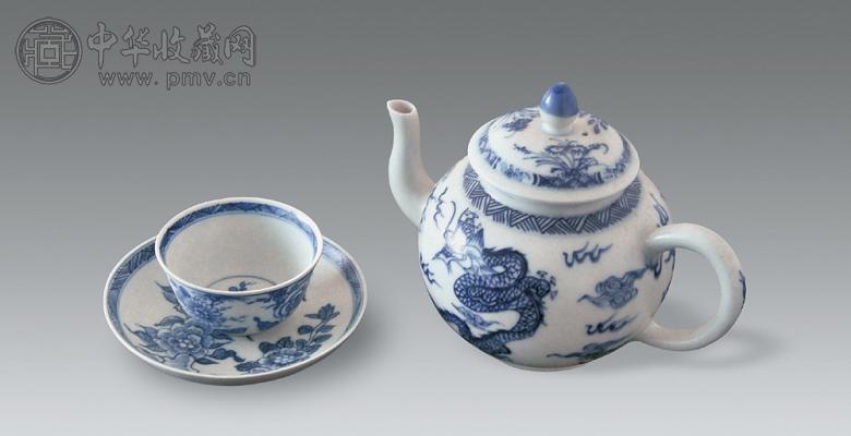 清康熙 青花茶具(17件/套)