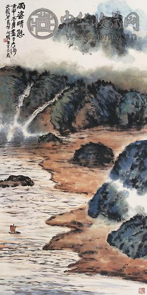 朱屺瞻 1992年作 雨姿晴态 立轴 设色纸本