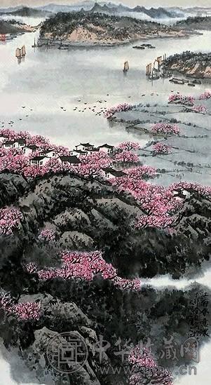 近现代 宋文治 太湖春意图 轴