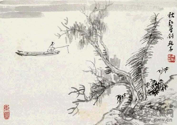 吴羖木 垂钓图 镜心 水墨纸本