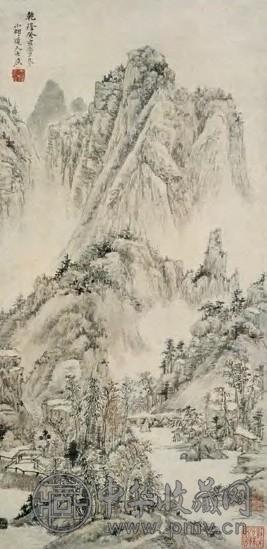 方士庶 乾隆癸亥(1743年)作 山水 镜片 设色纸本