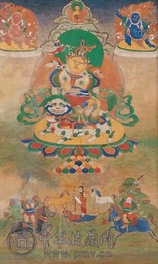 清 唐卡北方毗沙门天王像