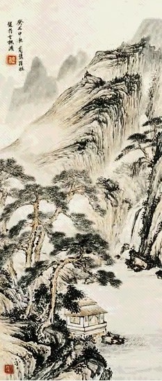 陆琨 山水 立轴 纸本