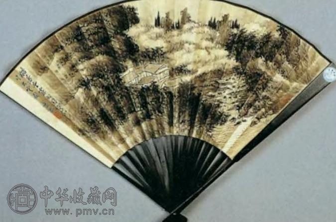 萧愻 山川出云图 成扇