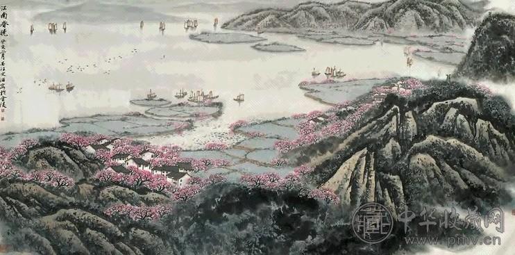 近现代 宋文治 江南春晓 镜心