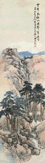 萧煦 1894年作 松涛云影图 轴 设色纸本