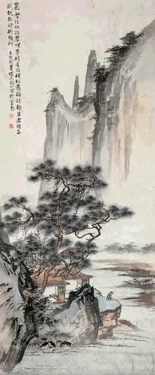 周怀民 万壑松风 立轴 设色纸本