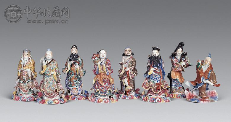 民国 粉彩八仙人物瓷塑(1套)