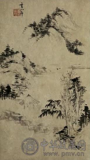 明 董其昌 水墨山水 册页(8开选1)