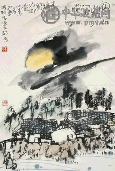 周华君 1987年作 山水 立轴 设色纸本
