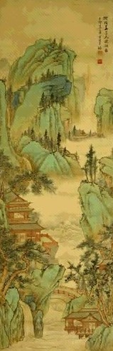 李方白 山水 镜心