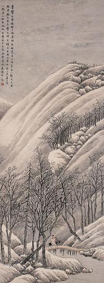 吴穀祥 壬寅(1902年)作 雪山图 立轴 设色纸本