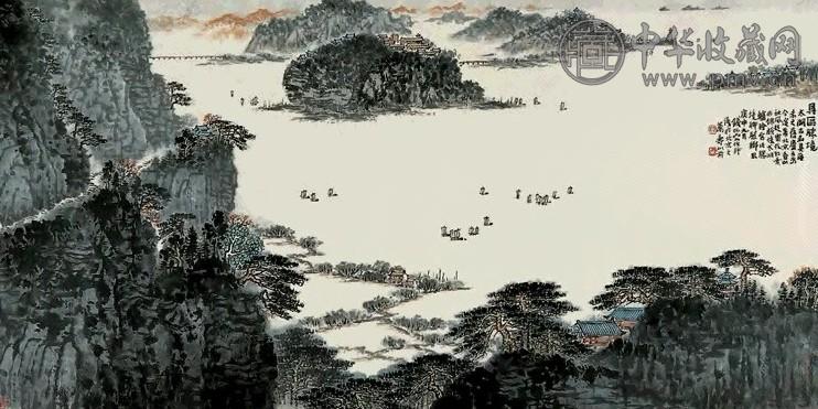钱松嵒 庚申(1980年)作 具区胜境图 轴 纸本设色
